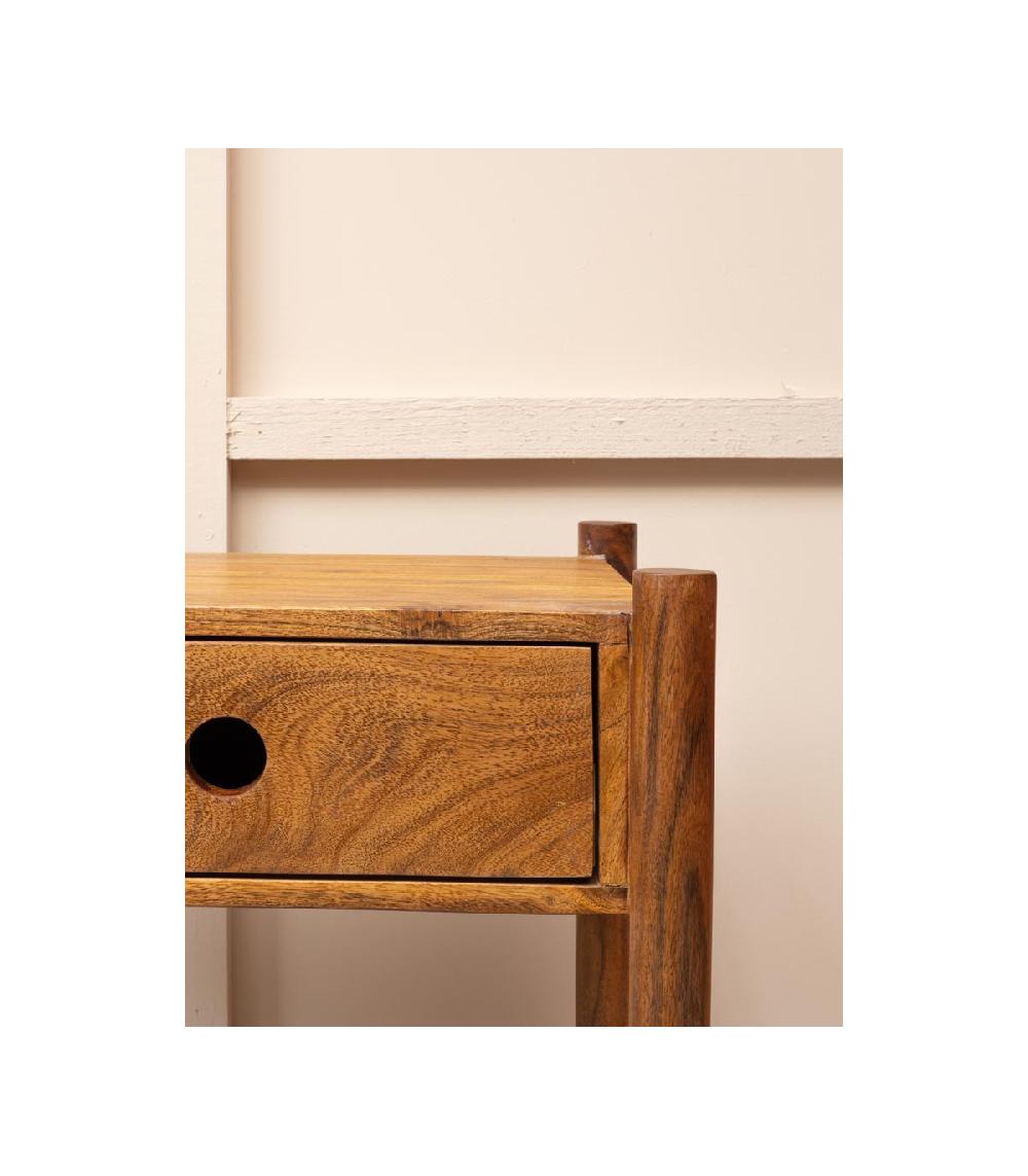 Wadiga Table De Chevet épurée En Bois De Manguier 1 Tiroir - 63x38x45cm