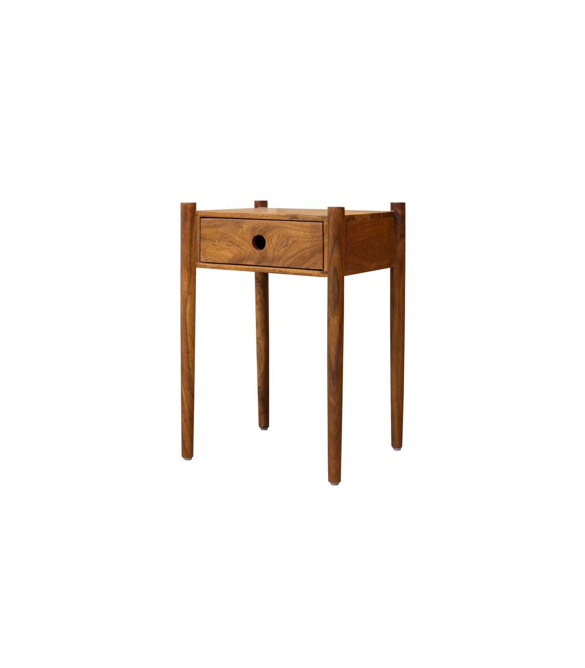 wadiga Table de chevet épurée en bois de manguier 1 tiroir - 63x38x45cm