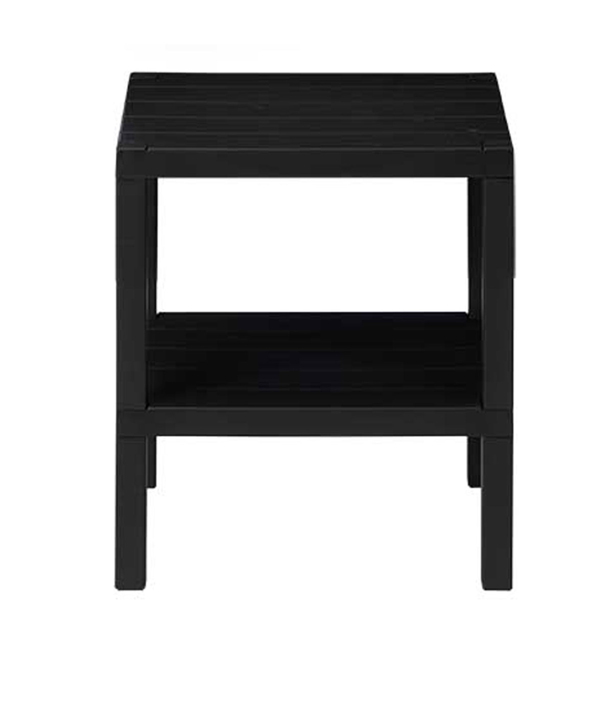 Wadiga Table De Chevet étagère Noire 2 étages 32.5x38x46cm