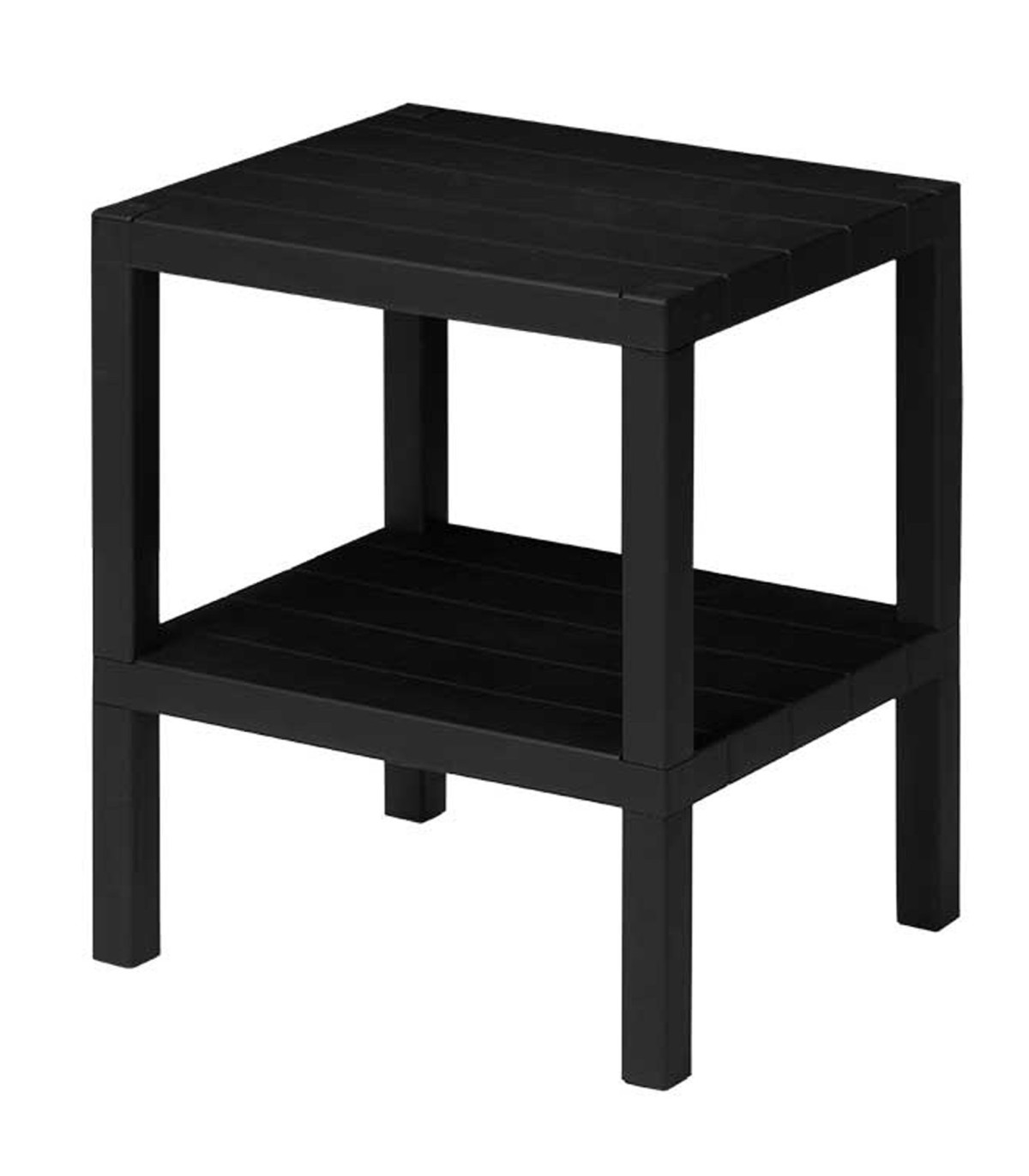 wadiga Table de chevet étagère noire 2 étages 32.5x38x46cm