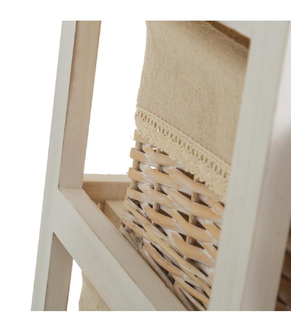 Wadiga Table De Chevet Étroite Bois 1 Tiroir + 3 Paniers - 26x32x81cm