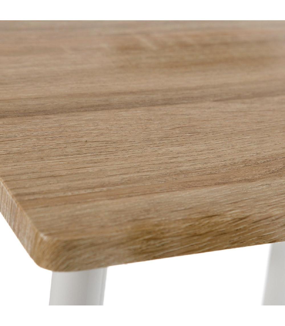 Wadiga Table De Chevet Ou D'appoint En Métal Blanc Et Bois - 34x30x59cm