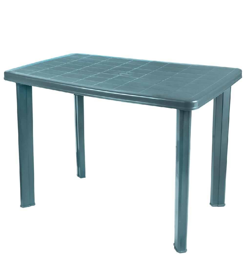wadiga Table de jardin rectangulaire plastique vert 100x70x72.5cm