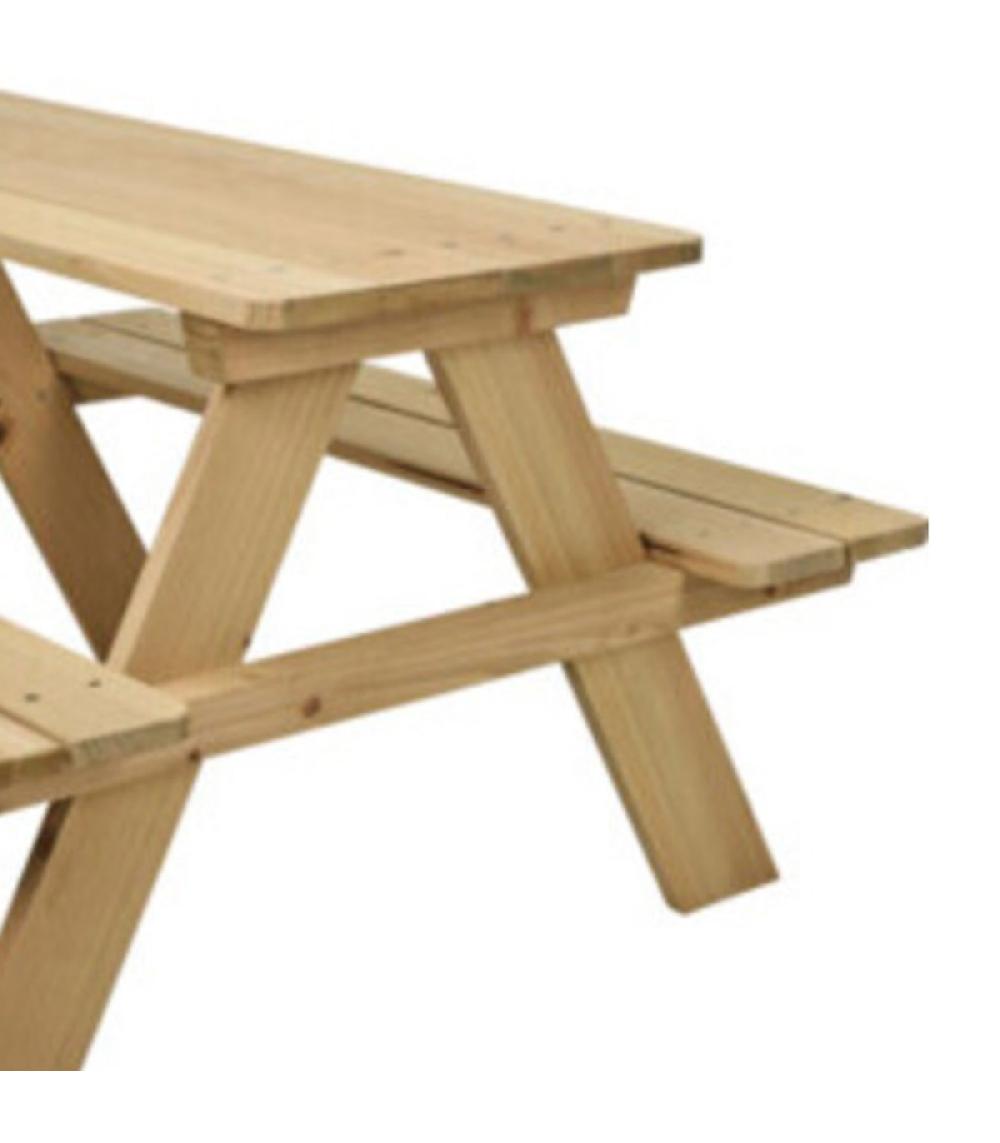 Wadiga Table De Pique-nique En Bois Pour Enfant 79x89x50cm