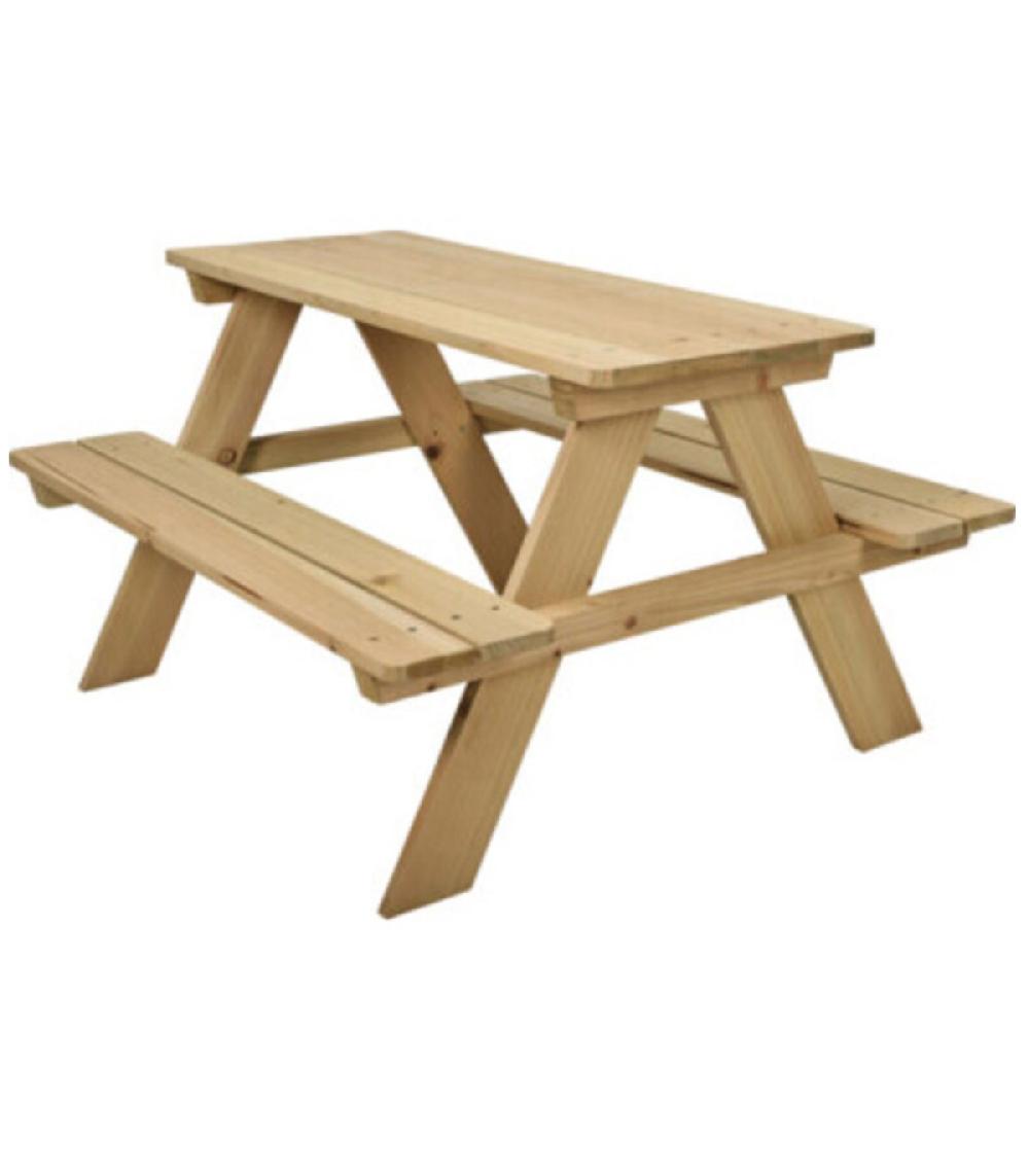 wadiga Table de pique-nique en bois pour enfant 79x89x50cm