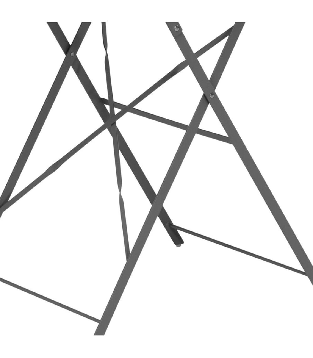 Wadiga Table Jardin Ronde Pliable Métal Gris Bistrot 60x60x70cm