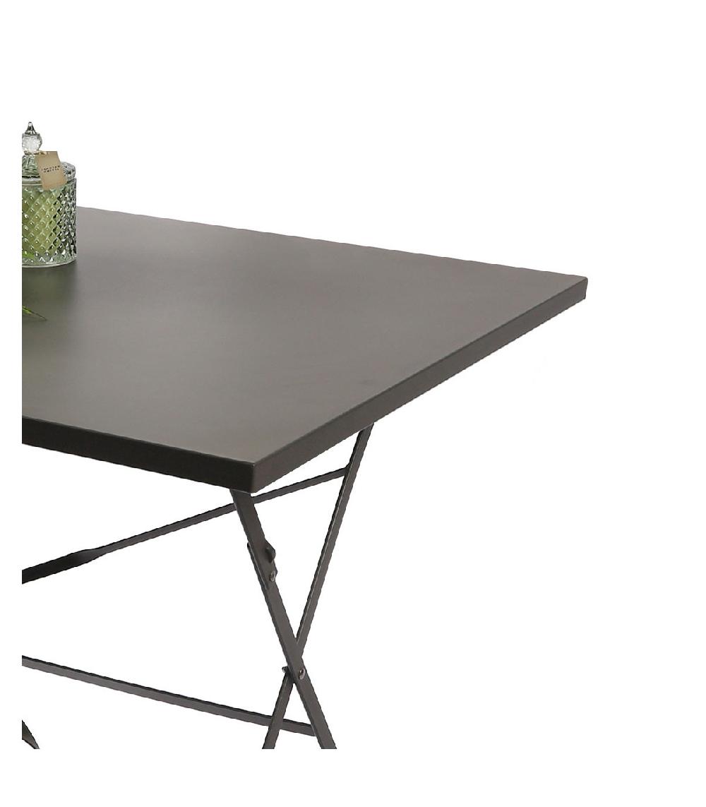 Wadiga Table Rectangulaire De Jardin Pliable En Métal Gris Anthracite - 110x70x70cm