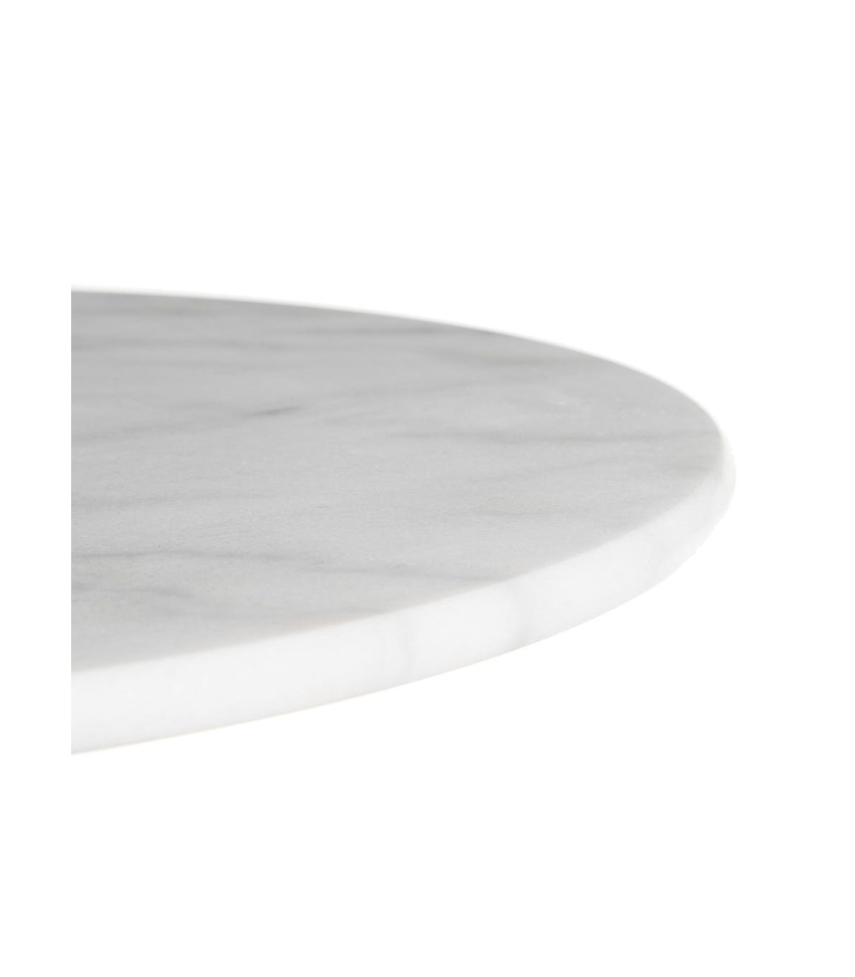 Wadiga Table Ronde Bistrot Métal Noir Et Plateau Marbre Blanc - 60x60x71cm