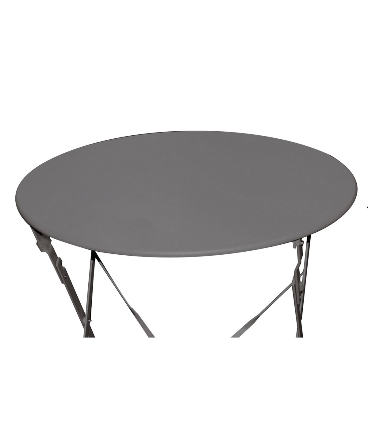 Wadiga Table Ronde De Jardin Pliable En Métal Gris Anthracite - 60x60x71cm