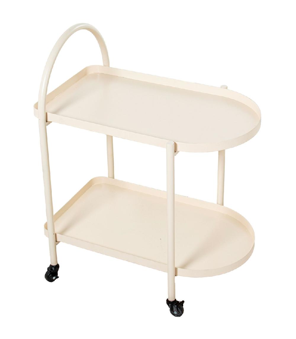 Wadiga Table Roulante Desserte Cuisine En Métal Blanc 60x40x74cm