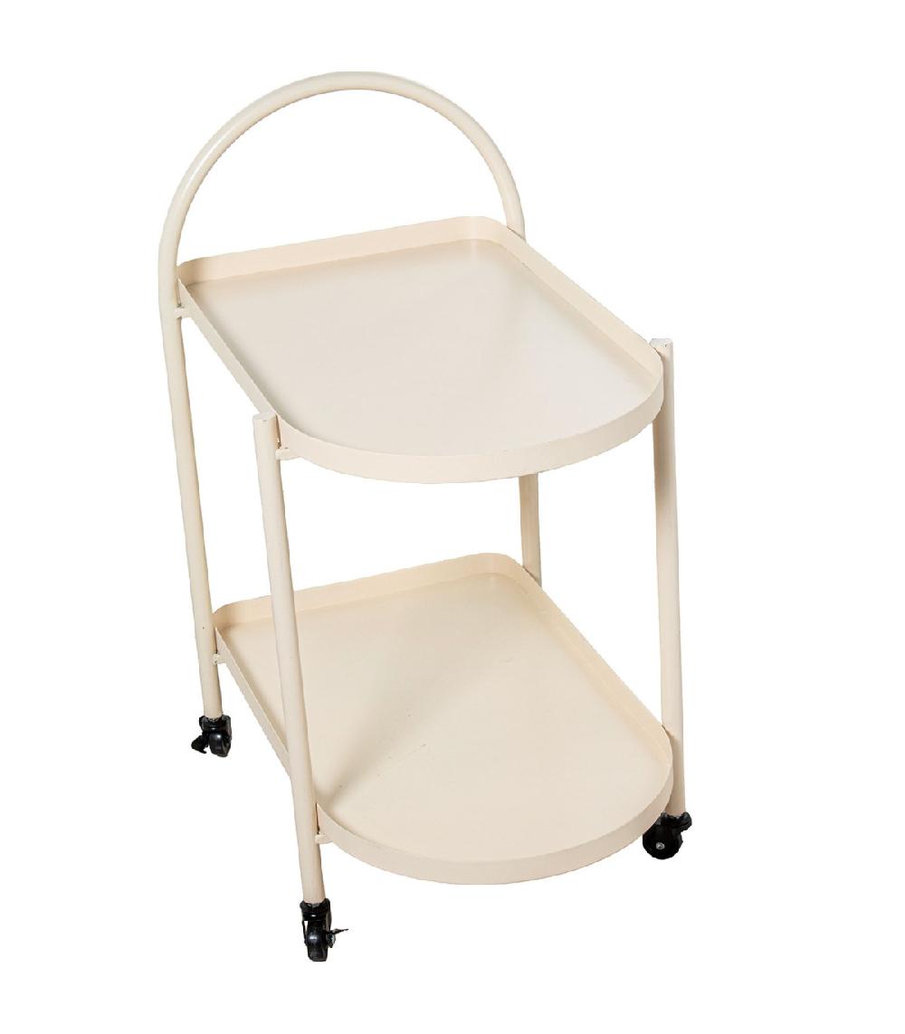 Wadiga Table Roulante Desserte Cuisine En Métal Blanc 60x40x74cm