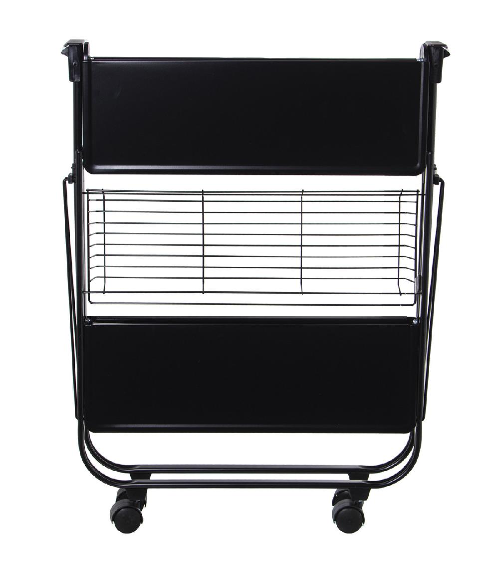 Wadiga Table Roulante Pliable En Métal Noir 68x40x70cm