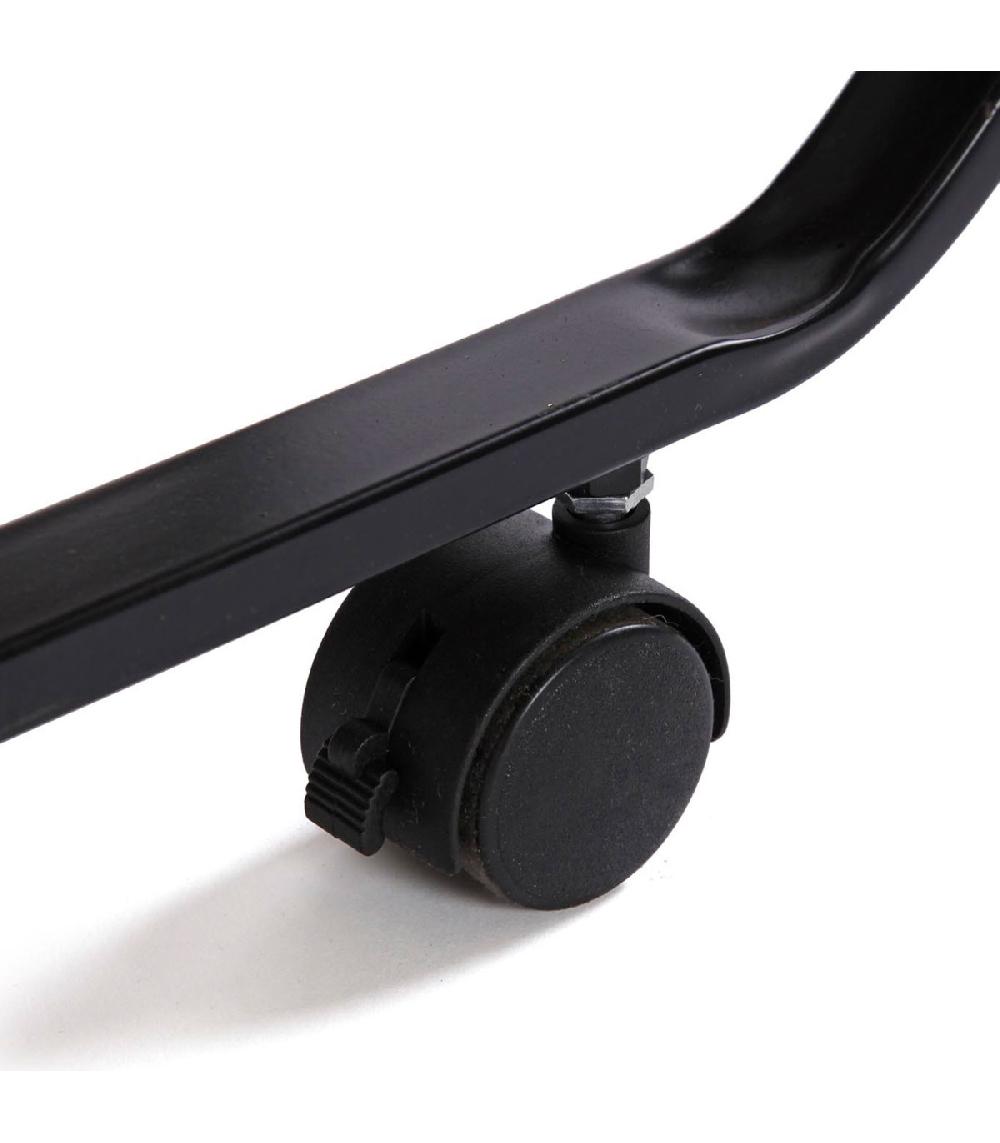 Wadiga Table Roulante Pliable Noir Et Effet Bois 68x40x70cm