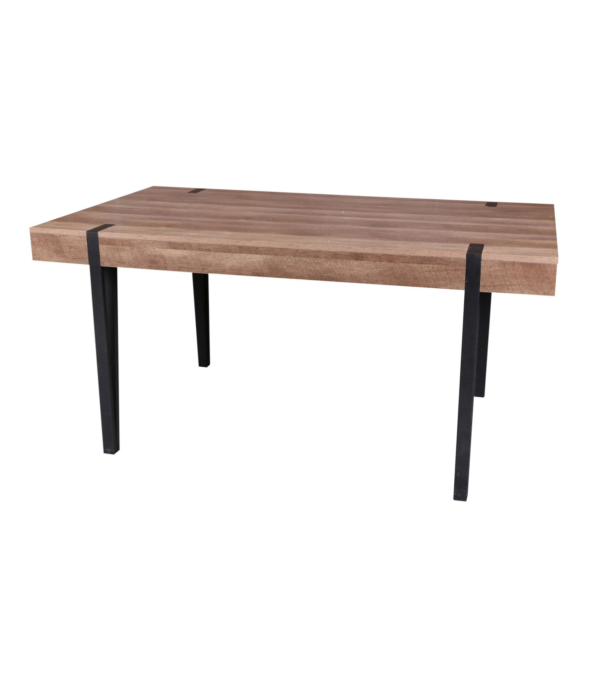 Wadiga Table Salle à Manger En Bois Et Métal Noir- 160x90cm