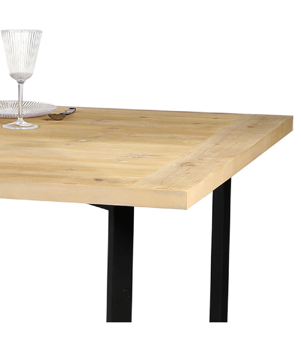 Wadiga Table Salle à Manger En Bois Et Métal Noir 200x100x75cm