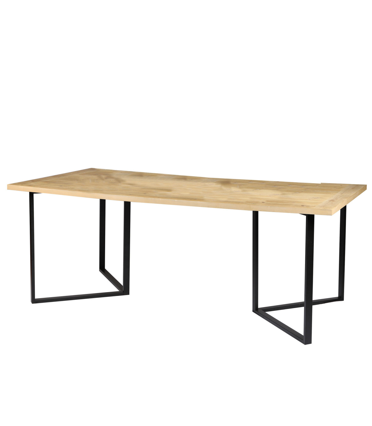 wadiga Table salle à manger en bois et métal noir 200x100x75cm