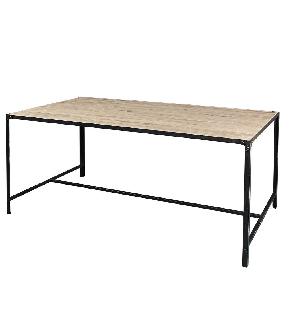 wadiga Table Salle à Manger en Bois et Métal Style Industriel - 150x80cm