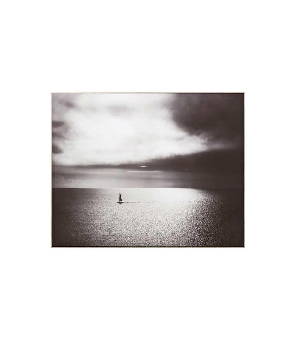 wadiga Tableau Décoratif Photo Noir et Blanc Bateau - 100x80cm