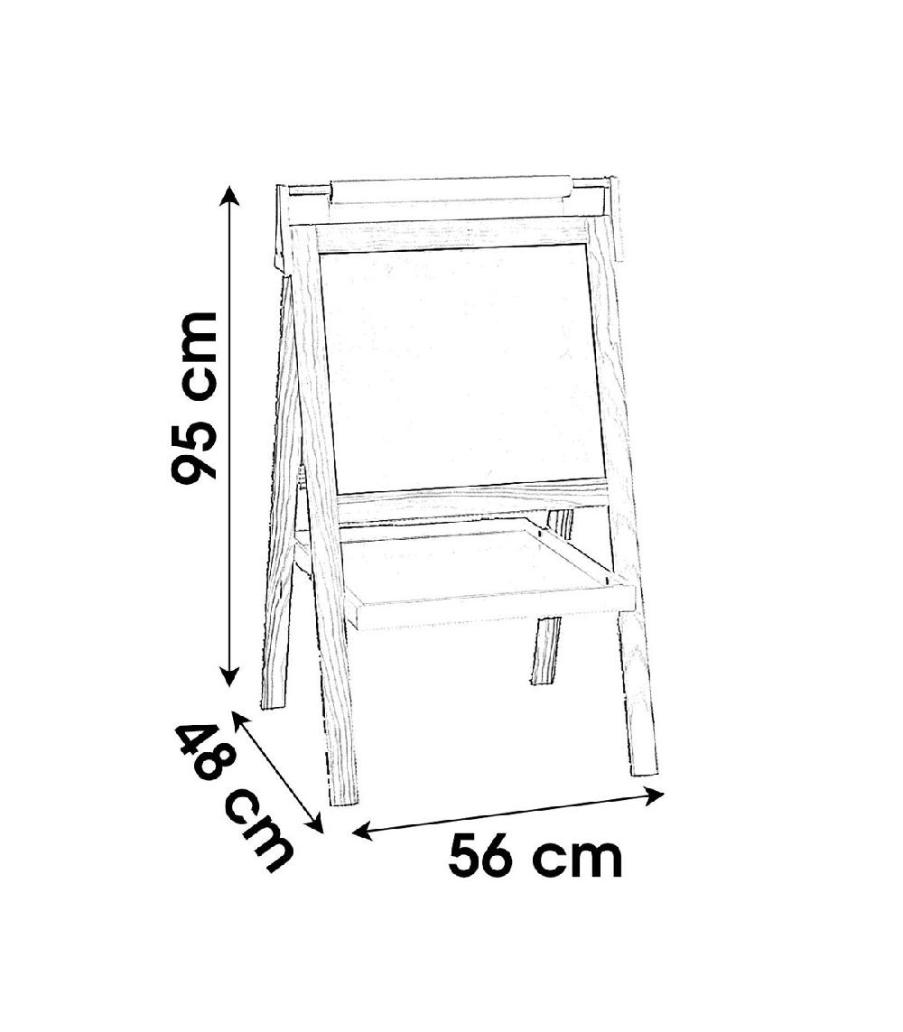 Wadiga Tableau Enfant Craie Double Face Avec Dérouleur Papier Dessin