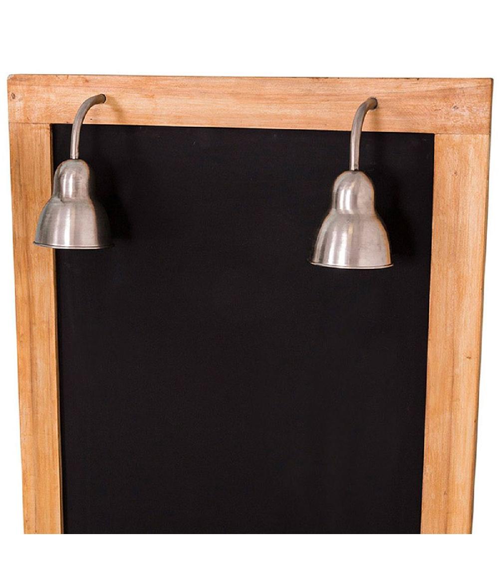 Wadiga Tableau Noir Mural 2 Spots Lumineux 70x100cm