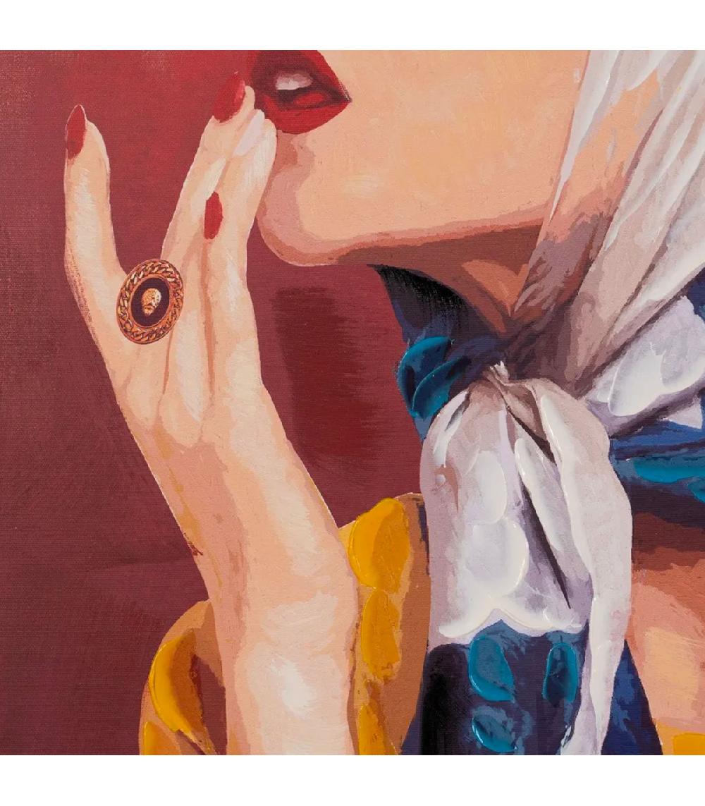 Wadiga Tableau Peinture Sur Toile Portrait De Femme 80x3.5x80cm