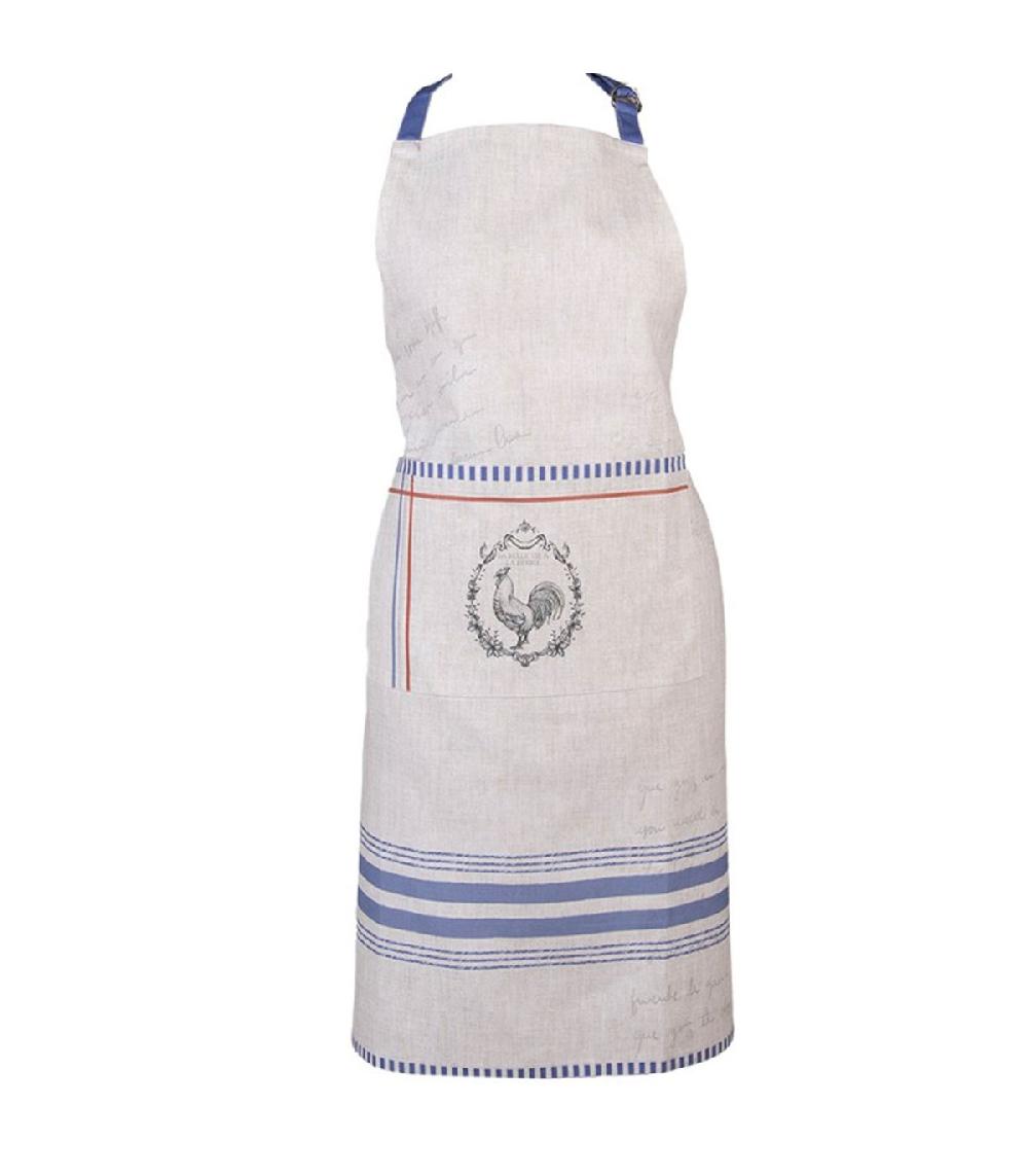wadiga Tablier de cuisine en coton beige coq 70x85cm