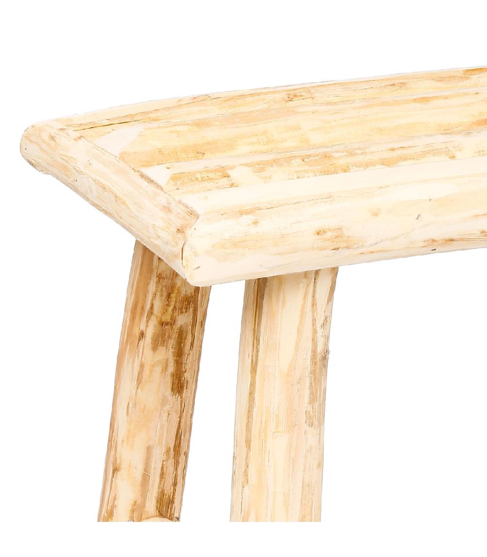 Wadiga Tabouret D'appoint Nature En Bois De Peuplier 24x34x31cm