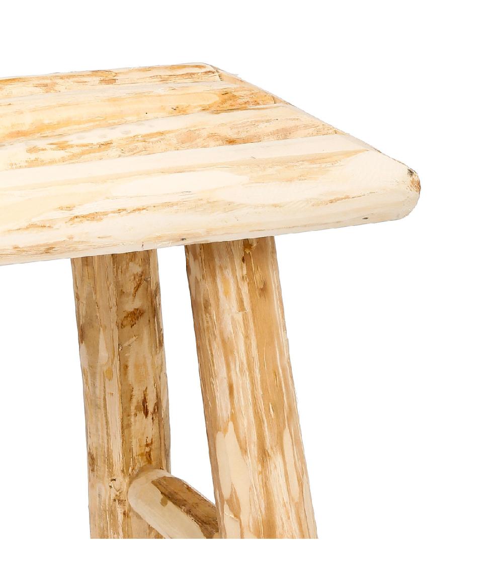 Wadiga Tabouret D'appoint Nature En Bois De Peuplier 24x34x31cm