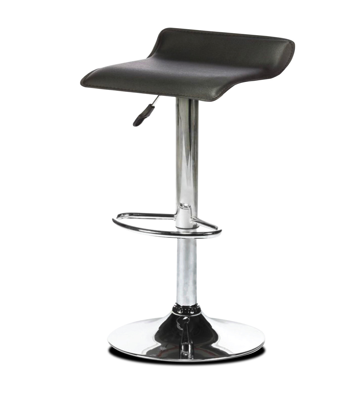 wadiga Tabouret de bar chrome et noir hauteur réglable