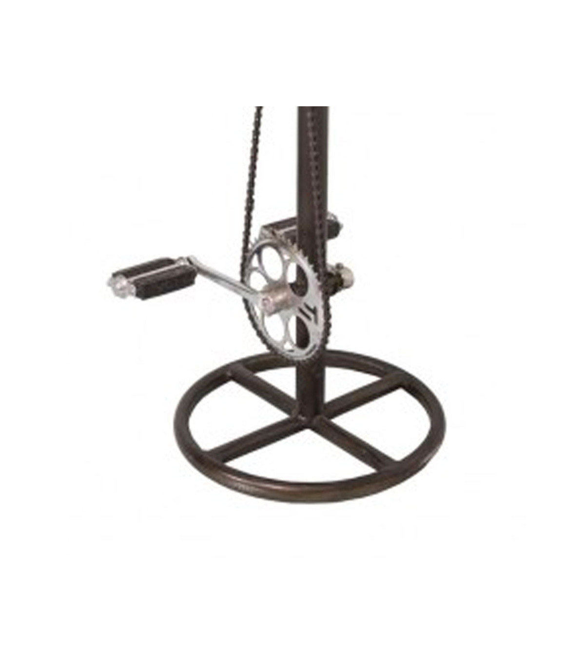 Wadiga Tabouret De Bar En Métal Noir Et Assise Cuir Cycliste - Ø38cm ↕ 73cm