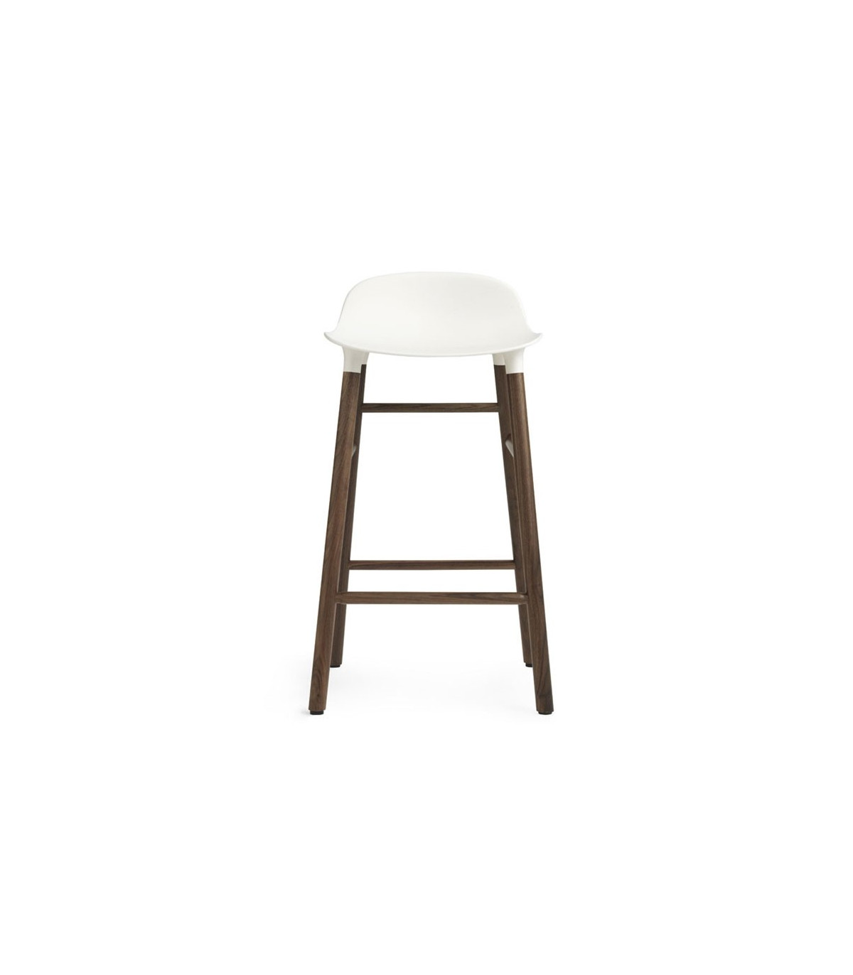 Wadiga Tabouret De Bar En Noyer Et Assise Blanche Hauteur 65cm - Normann Copenhagen