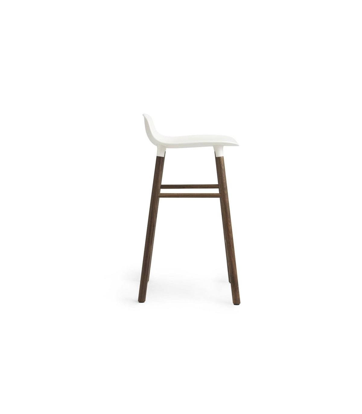 Wadiga Tabouret De Bar En Noyer Et Assise Blanche Hauteur 65cm - Normann Copenhagen