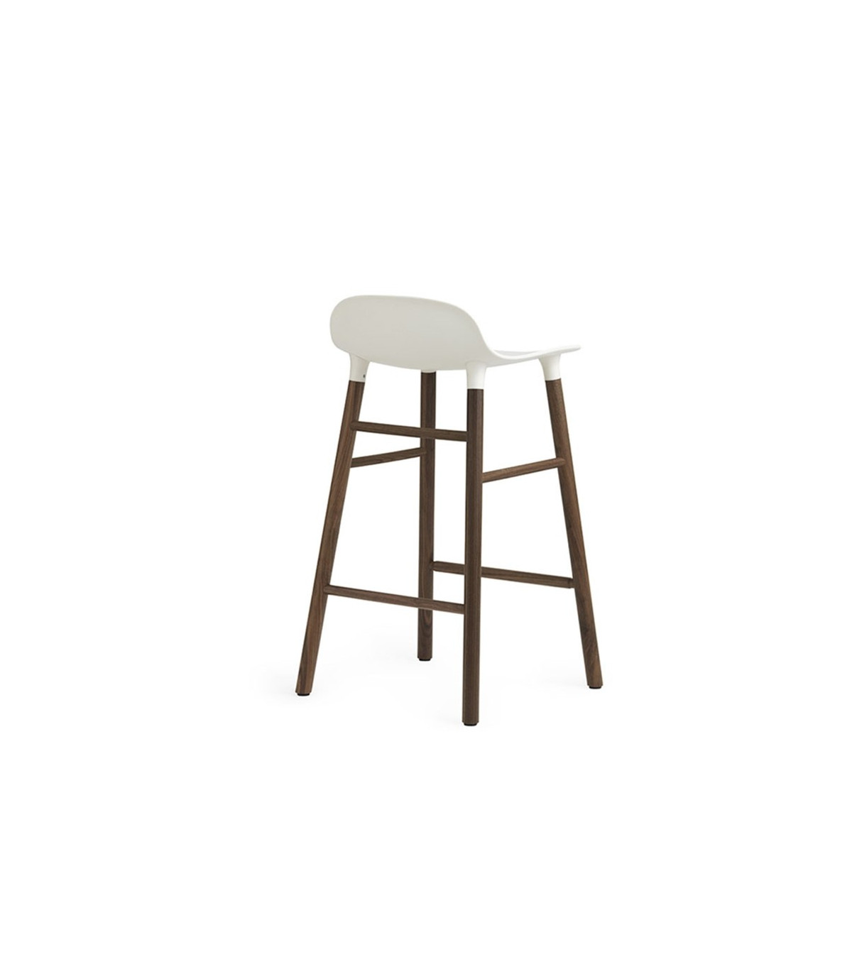 Wadiga Tabouret De Bar En Noyer Et Assise Blanche Hauteur 65cm - Normann Copenhagen