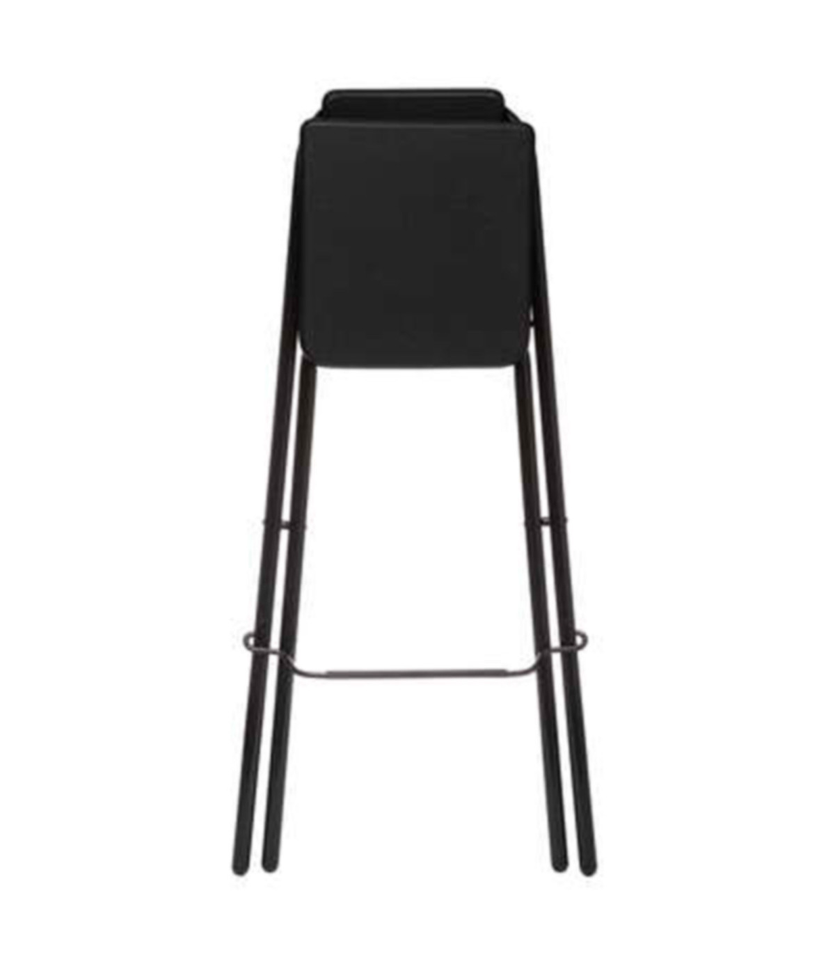 Wadiga Tabouret De Bar Noir Bois Et Métal Avec Dossier Pliable