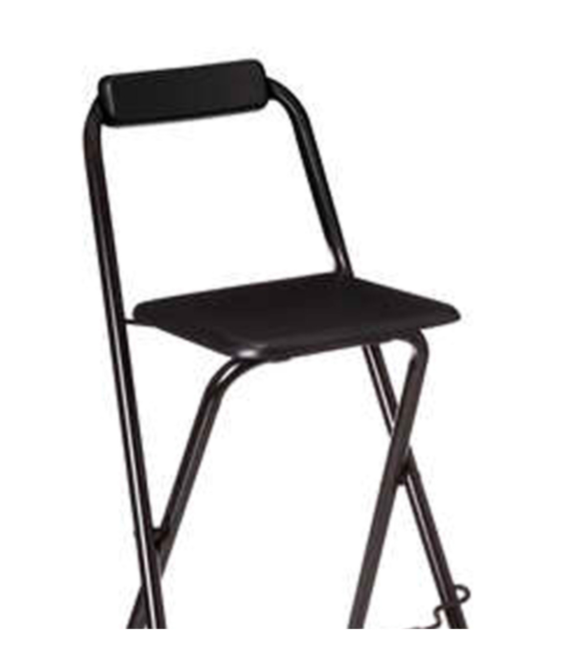 Wadiga Tabouret De Bar Noir Bois Et Métal Avec Dossier Pliable