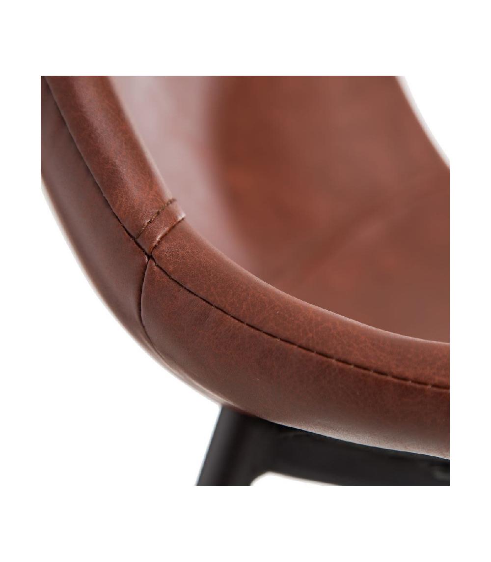 Wadiga Tabouret De Bar Vintage Similicuir Marron Et Métal Noir