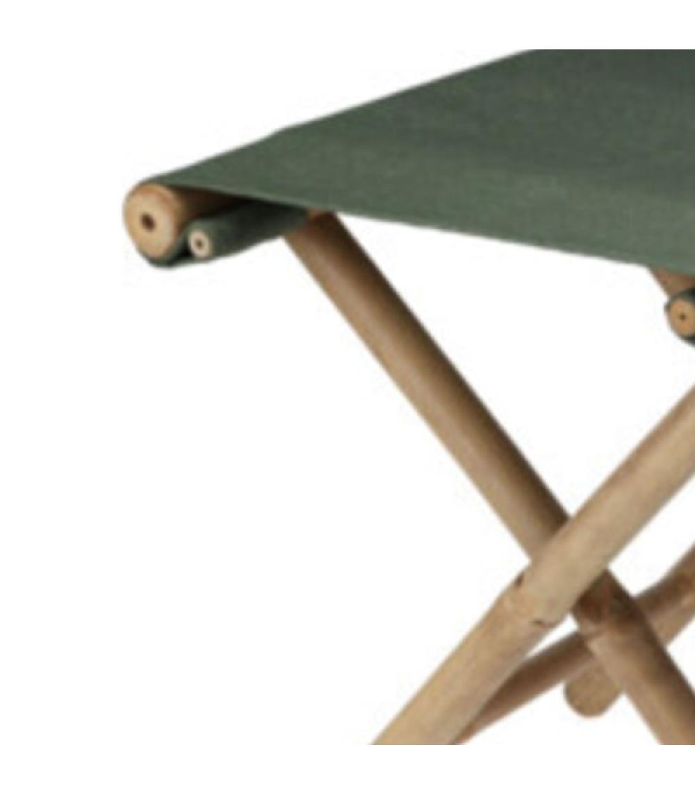 Wadiga Tabouret De Jardin Pliant En Bambou Et Tissu Vert
