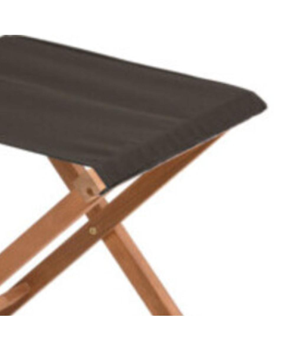 Wadiga Tabouret De Jardin Pliant En Bois D'acacia Et Tissu Noir