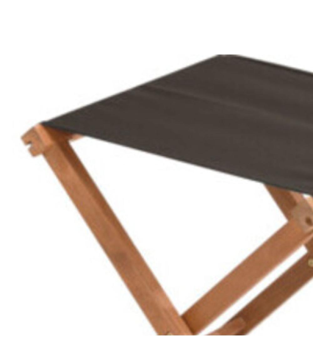 Wadiga Tabouret De Jardin Pliant En Bois D'acacia Et Tissu Noir