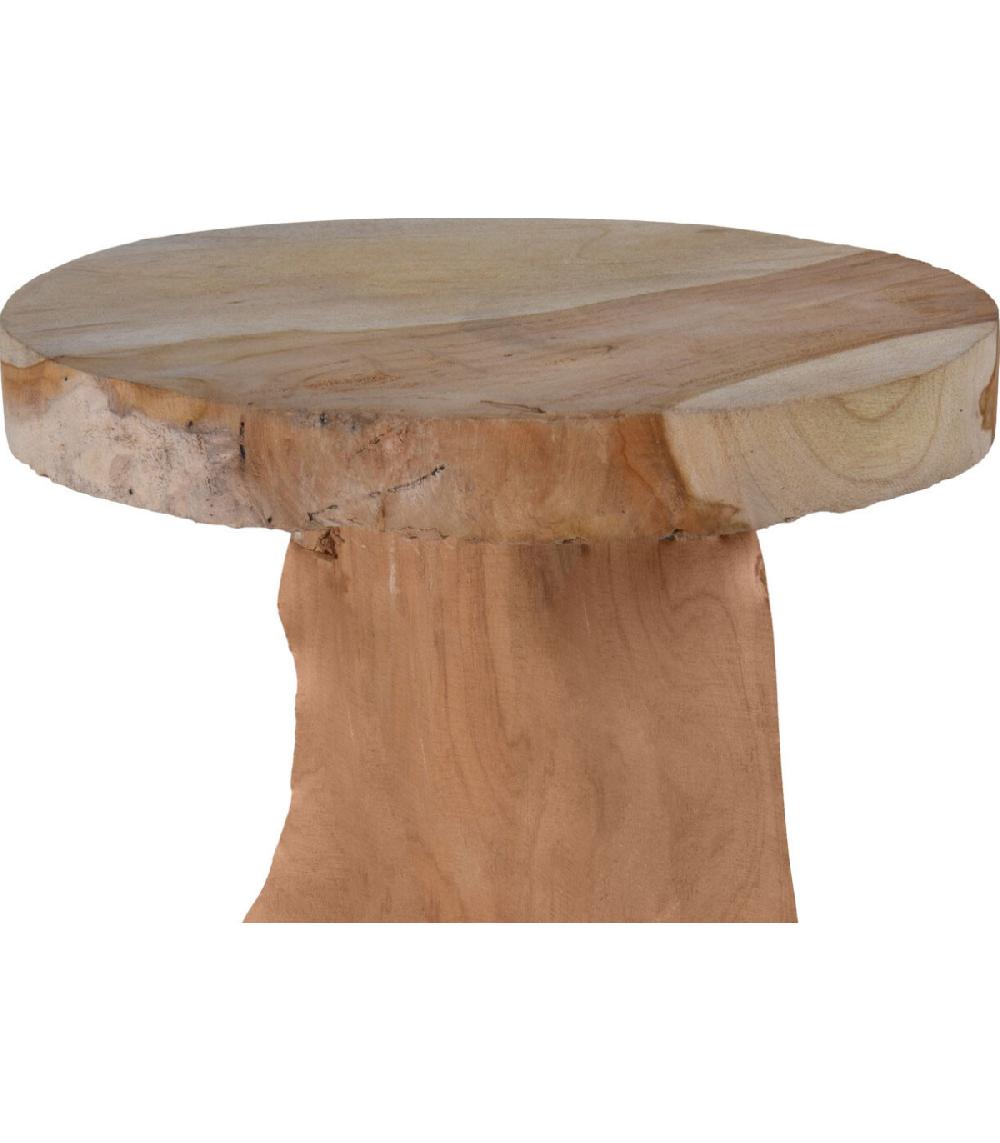 Wadiga Tabouret Enfant En Bois Massif Teck Champignon