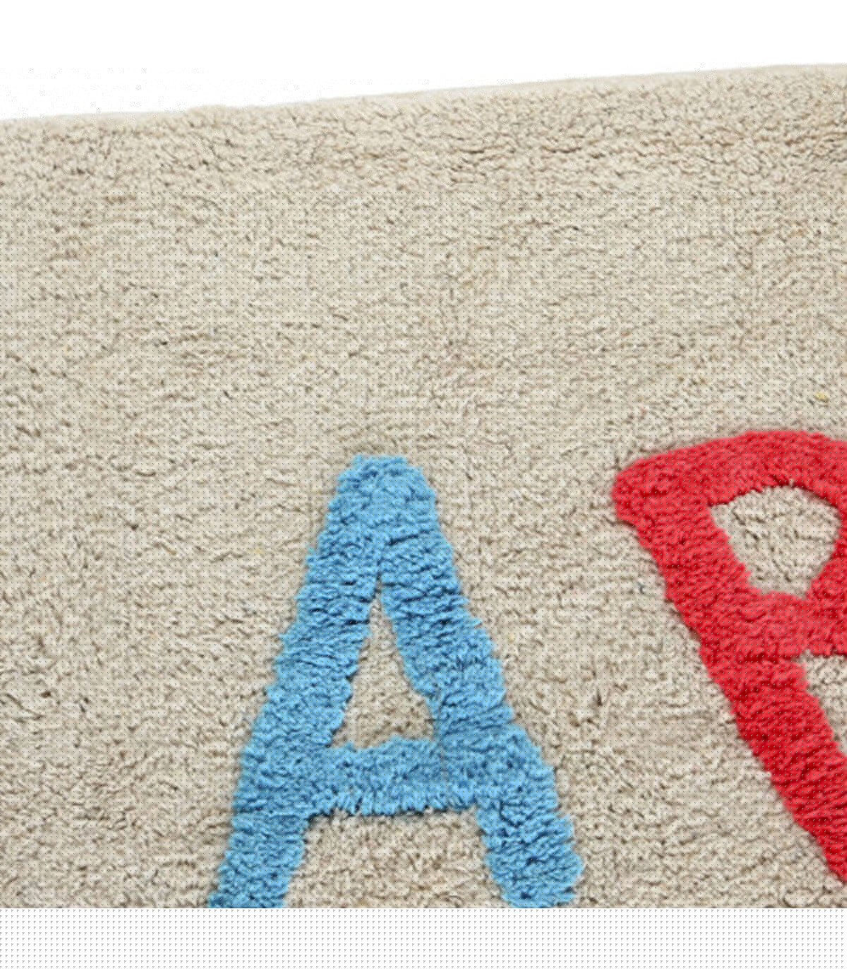 Wadiga Tapis Chambre Enfant Alphabet Multicolore En Coton 100x150x1.5cm