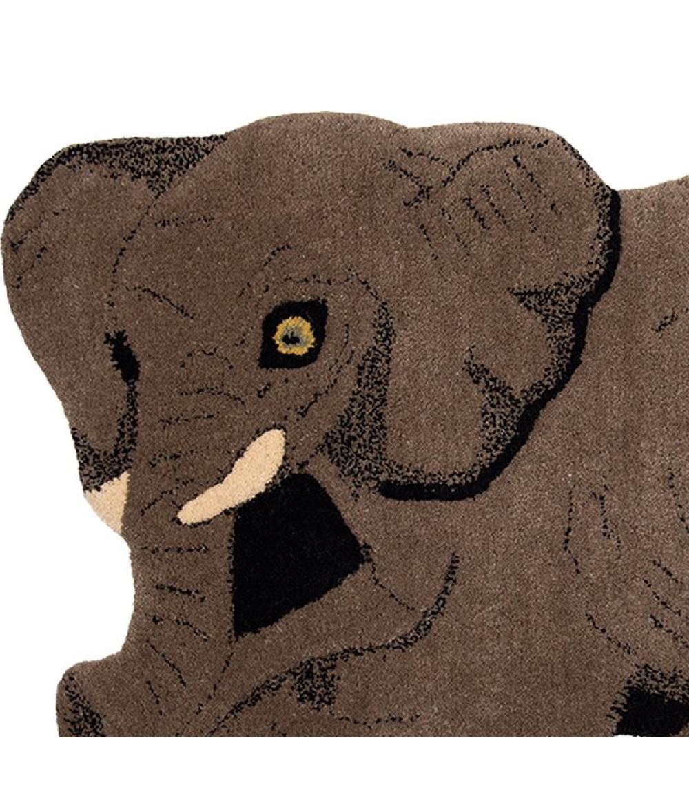 Wadiga Tapis Chambre Enfant éléphant Laine 60x90x2cm