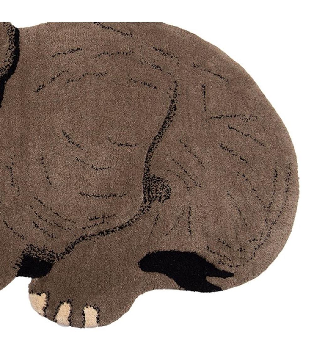 Wadiga Tapis Chambre Enfant éléphant Laine 60x90x2cm