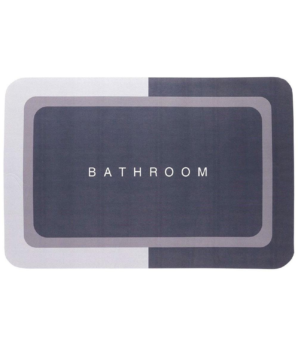 wadiga Tapis de bain antidérapant gris et beige 60x40cm