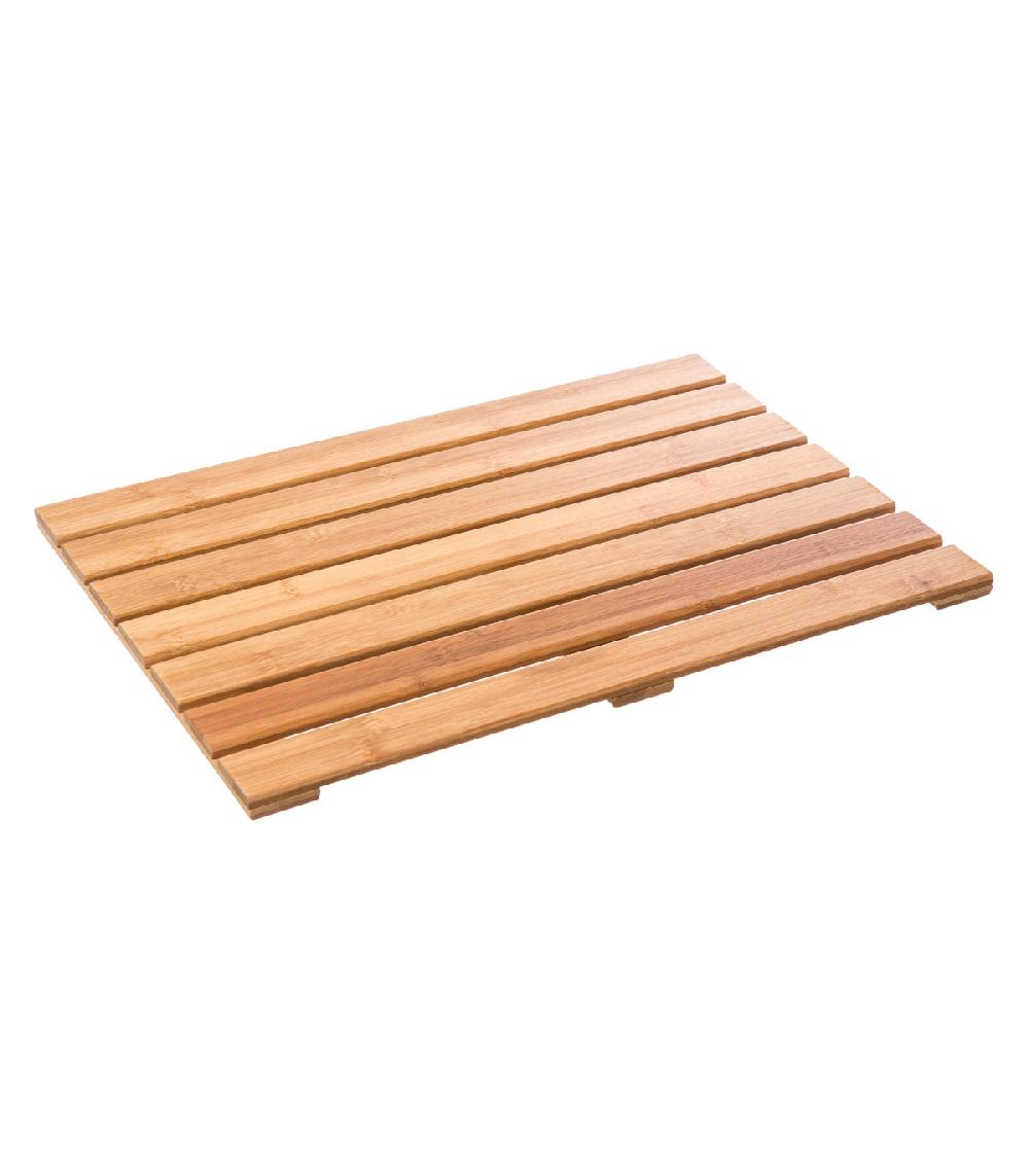 wadiga Tapis de bain caillebotis bambou - 53x36x1.6cm