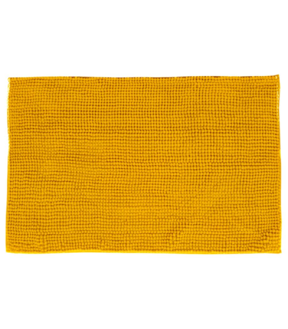 wadiga Tapis de bain chenille jaune moutarde - 50x80cm