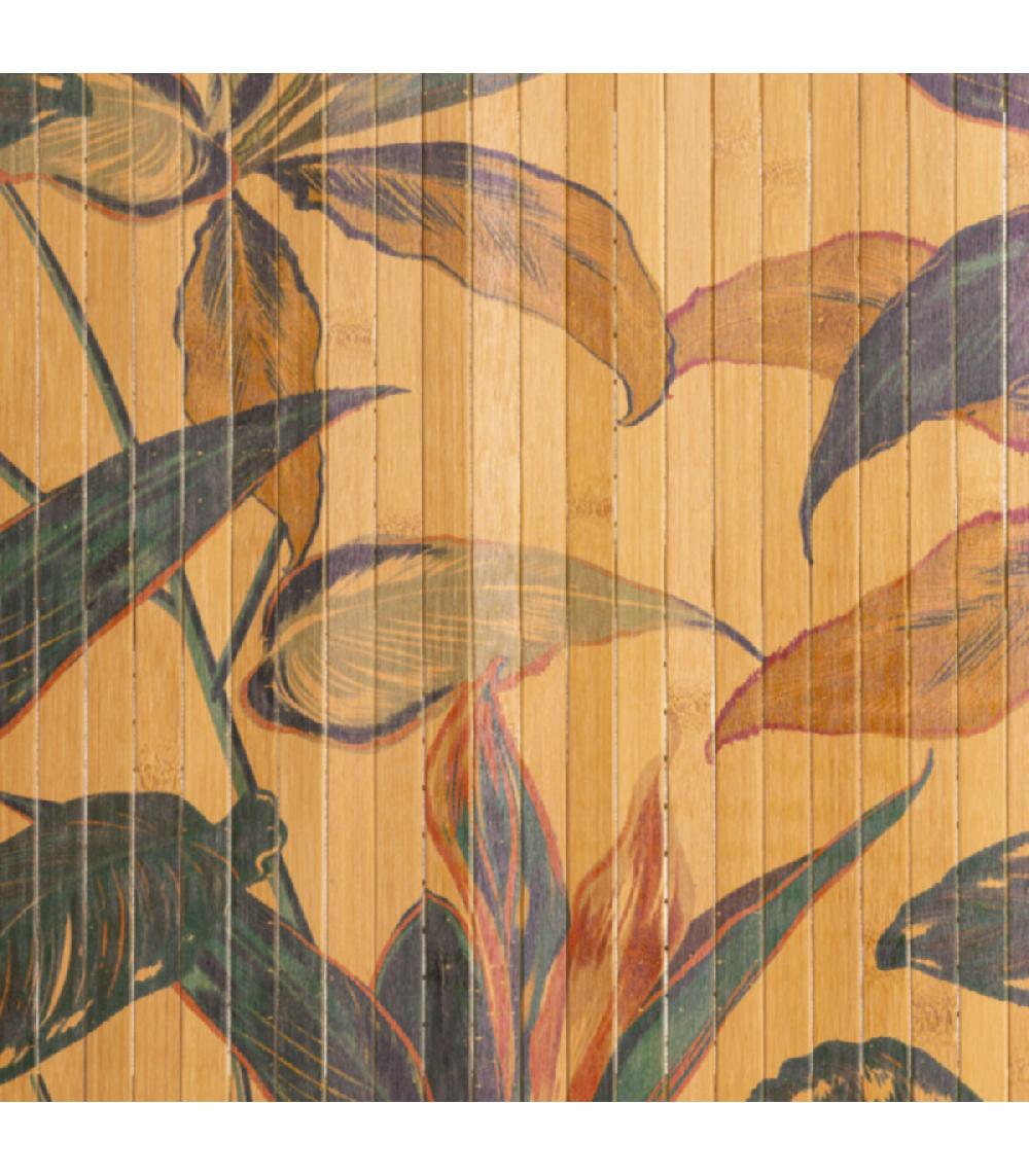 Wadiga Tapis De Bain Lattes Bambou Feuillage Exotique - 50x80cm
