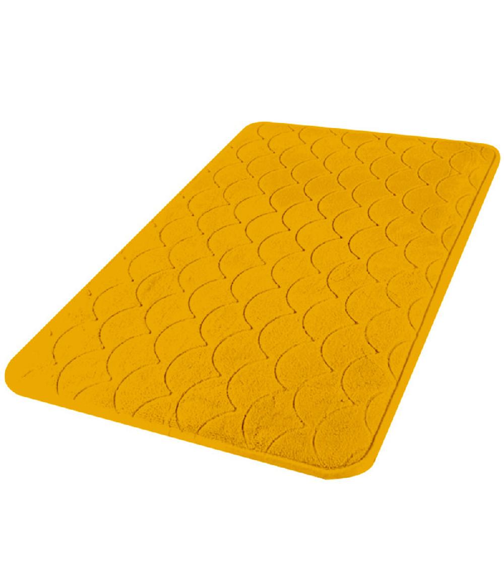 wadiga Tapis de bain mémoire de forme jaune 50x80cm