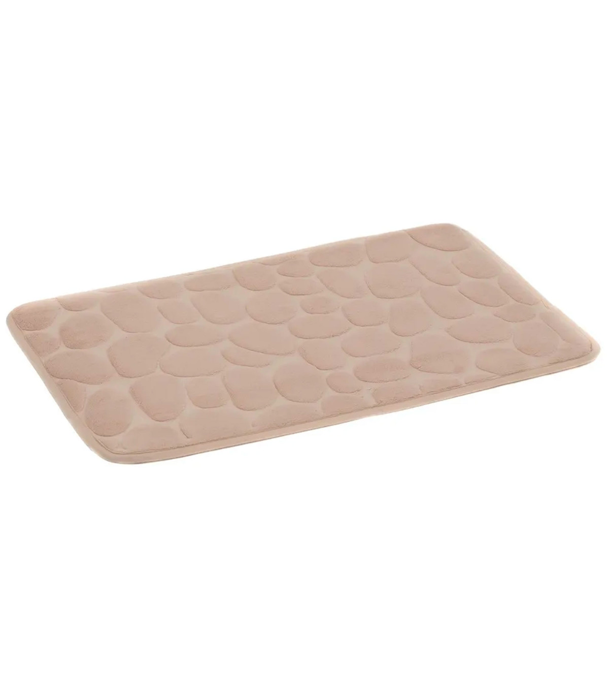 wadiga Tapis de bain mémoire de forme motifs galets beige 60x40cm