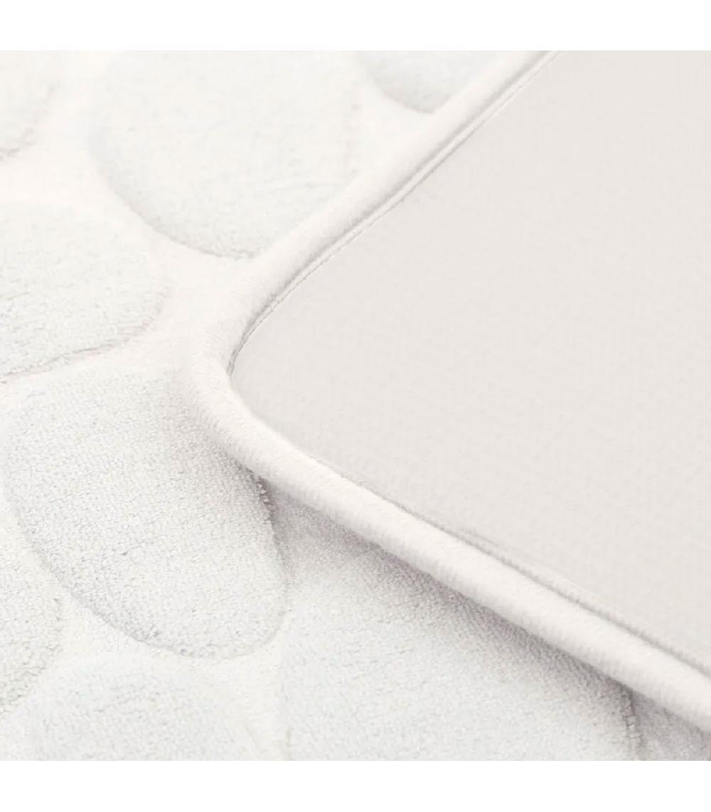 Wadiga Tapis De Bain Mémoire De Forme Motifs Galets Blanc 60x40cm